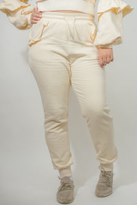 Cream Soufflé Heart Joggers