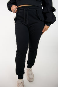 Black Soufflé Heart Joggers