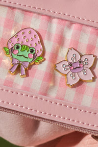 Strawberry Frog & Sakura Frog Pins